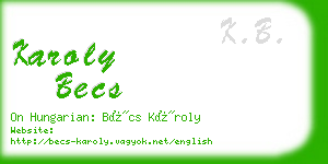 karoly becs business card